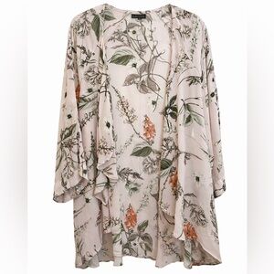 Cameo Botanical Print Kimono in Cream and Green (BG4)